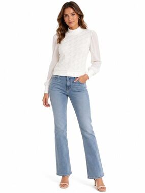 Beate Heymann Street Couture Minimalist Cotton Blend Long Sleeve Blouse White 6